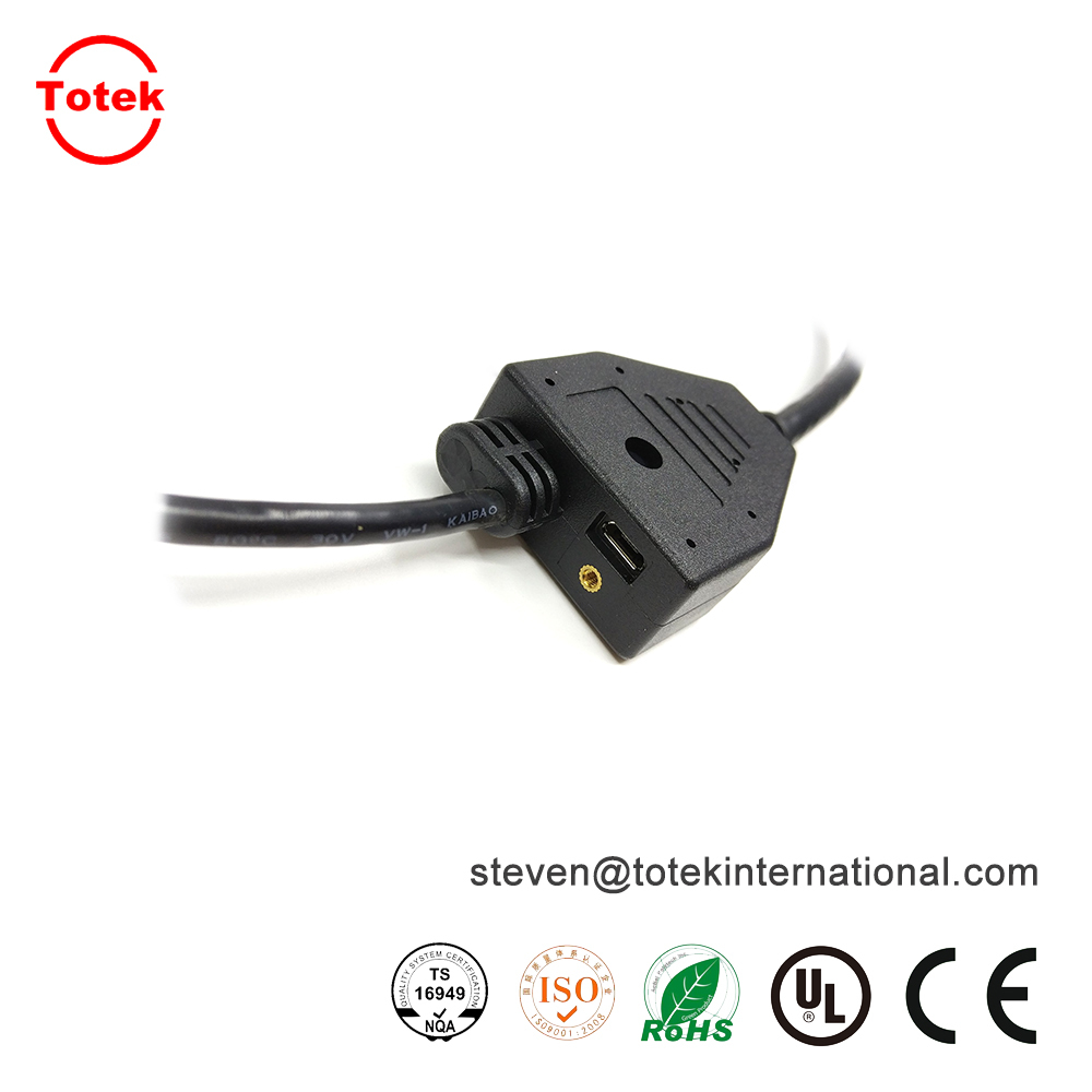 custom waterproof IP67 1 to 3 over-molded with RF jack Multifunction wire cable splitter2.jpg