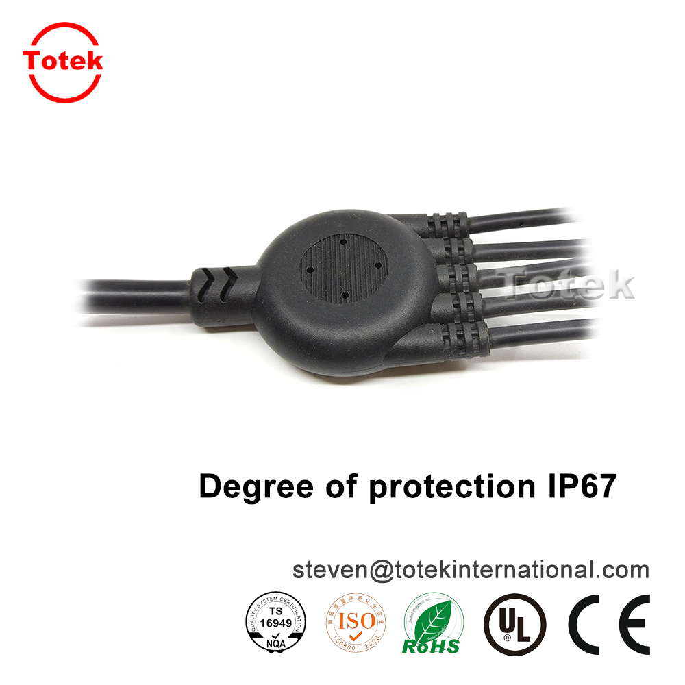 custom waterproof IP67 1 to 3 over-molded with RF jack Multifunction wire cable splitter4.jpg