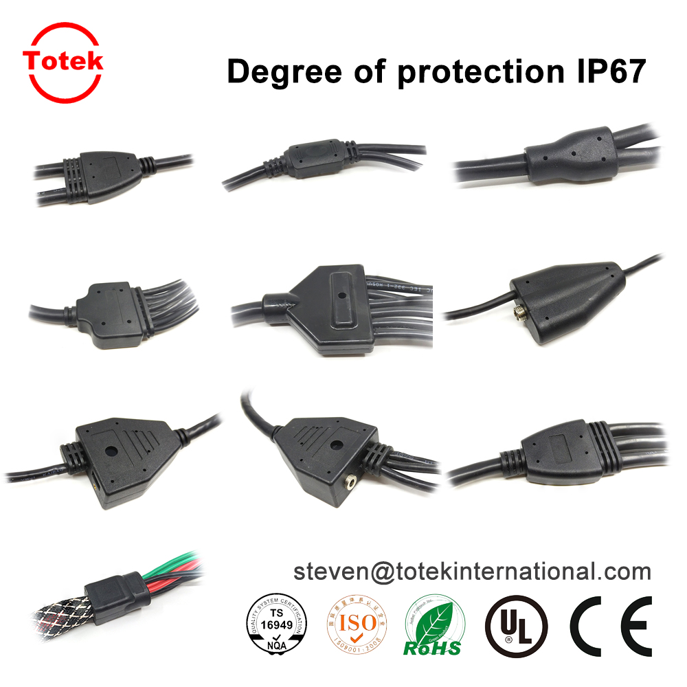 custom waterproof IP67 1 to 3 over-molded with RF jack Multifunction wire cable splitter5.jpg