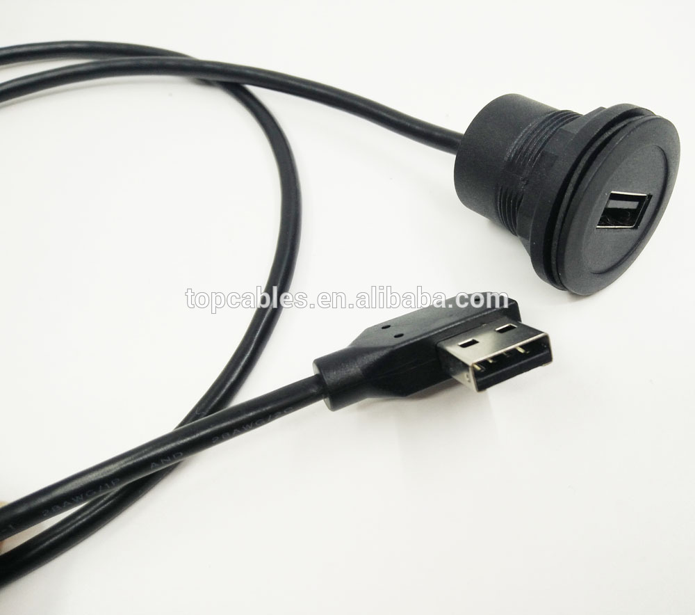 High quality car Automotive panel mount waterproof cable flush joint USB 2.0 cables5.jpg