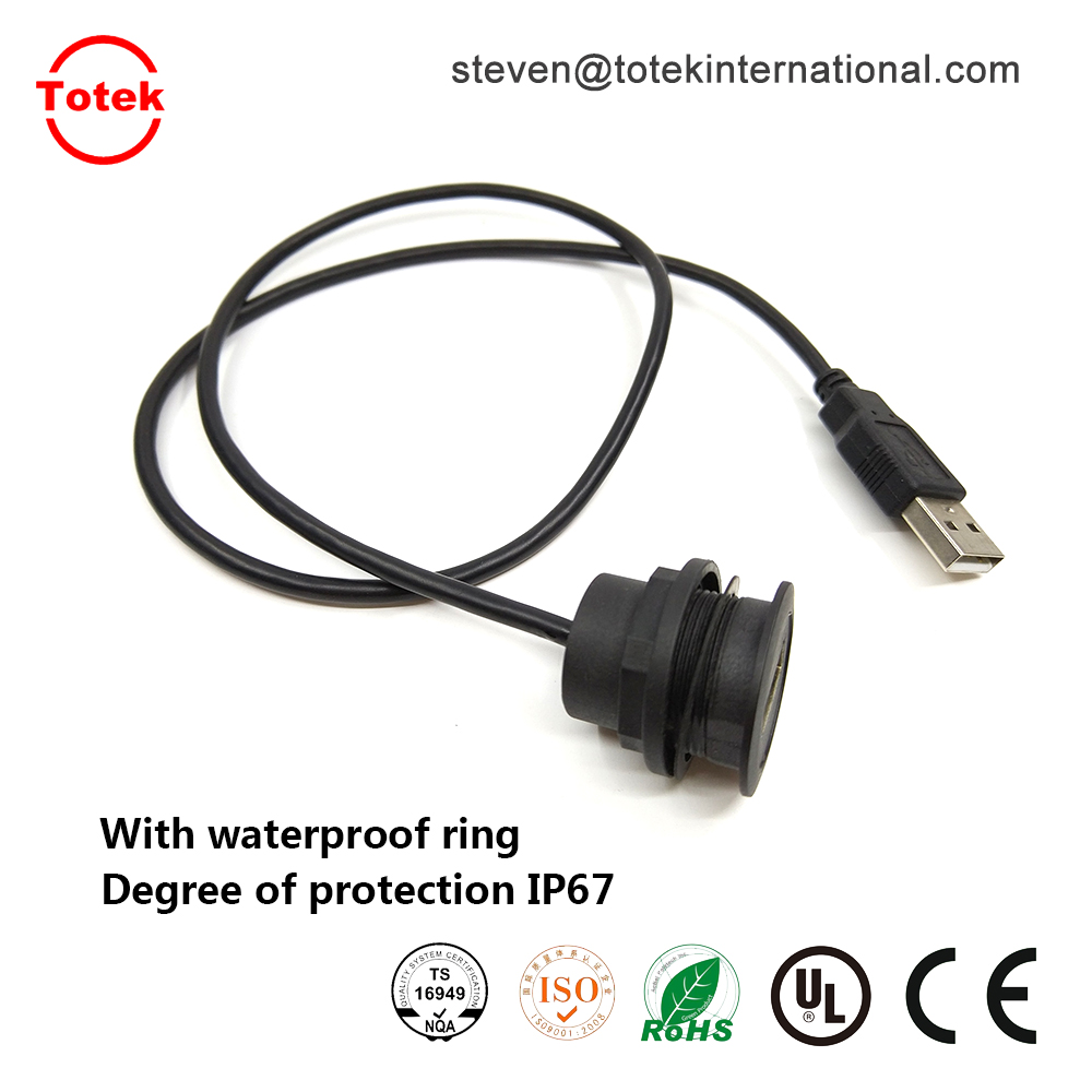 customized length USB A Male To Mini USB Female Waterproof IP67 automotive Dashboard Panel Mount cable2.jpg customized length USB A Male To Mini USB Female Waterproof IP67 automotive Dashboard Panel Mount cable2.jpg