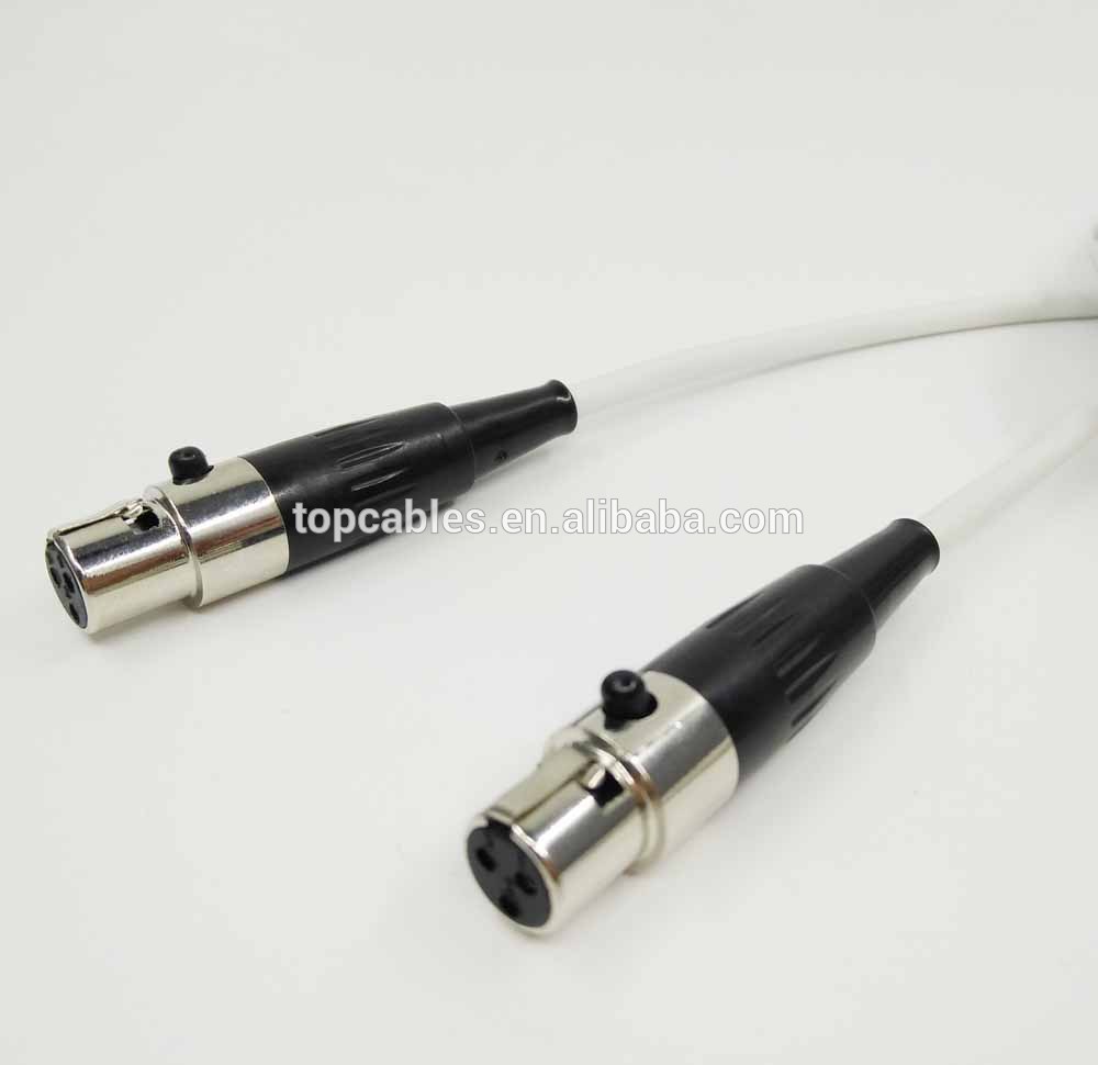 White flexible PVC jacket female to female Mini XLR 3Pin cable assembly2.jpg