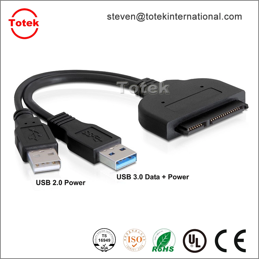 Super Speed USB 3.0 to SATA 22 Pin 2.5" Hard disk drive SSD Adapter Cable 10CM