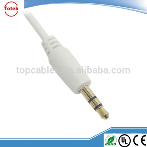 Customized white color 3.5mm male aux audio plug jack to usb cable