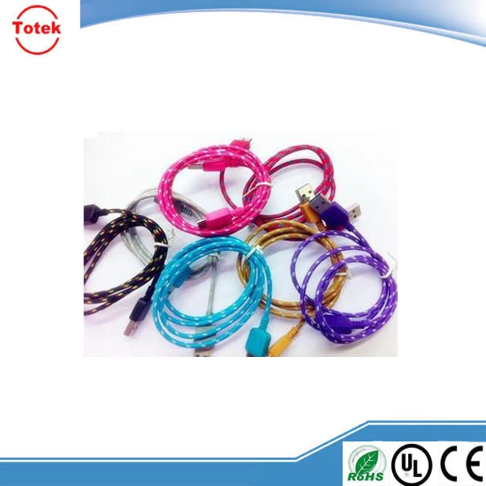 Wholesale 1m/2m/3m Colorful cellphone mini usb data cables