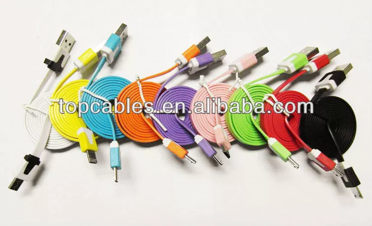 factory specialized in colorful flat usb cable,noodle usb to AM to micro best suit for distributor