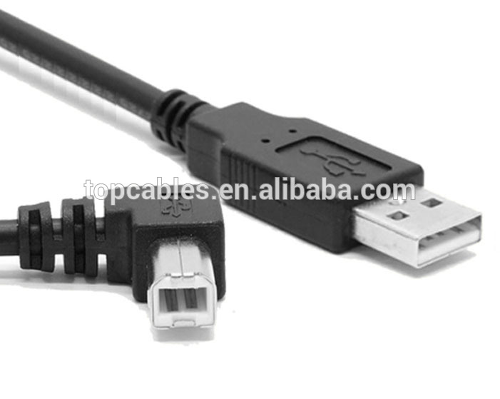 USB 2.0 AM to left angle USB B male printer cable