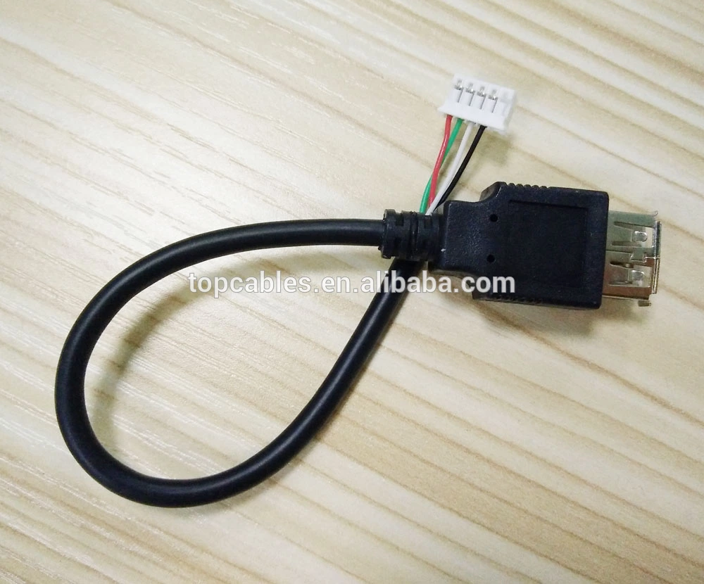 USB A male to SHR-05V-S-B 5P connector wire harness