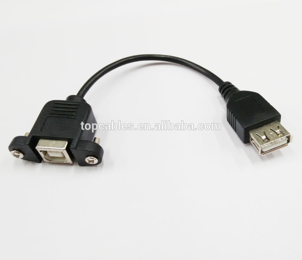 High speed USB A female to panel mount B female cable