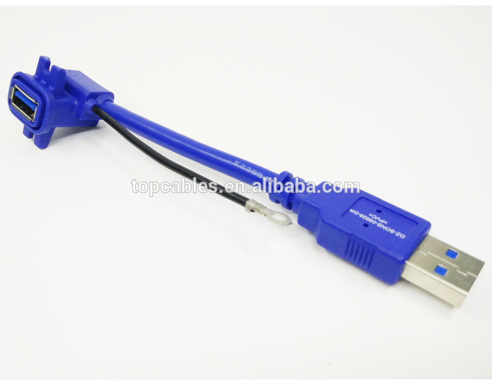 OEM blue USB 3.0 AM to AF Y splitter cable assembly