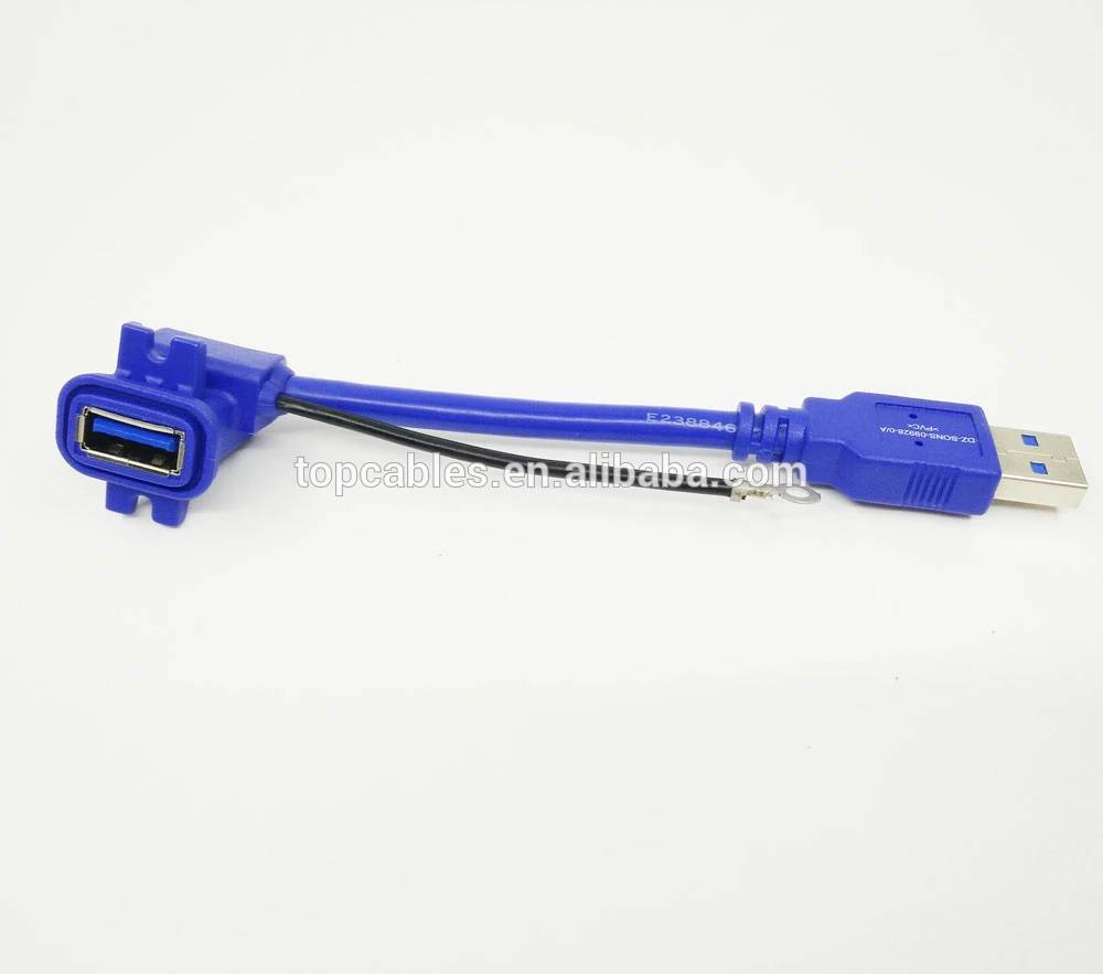 OEM blue USB 3.0 AM to AF Y splitter cable assembly