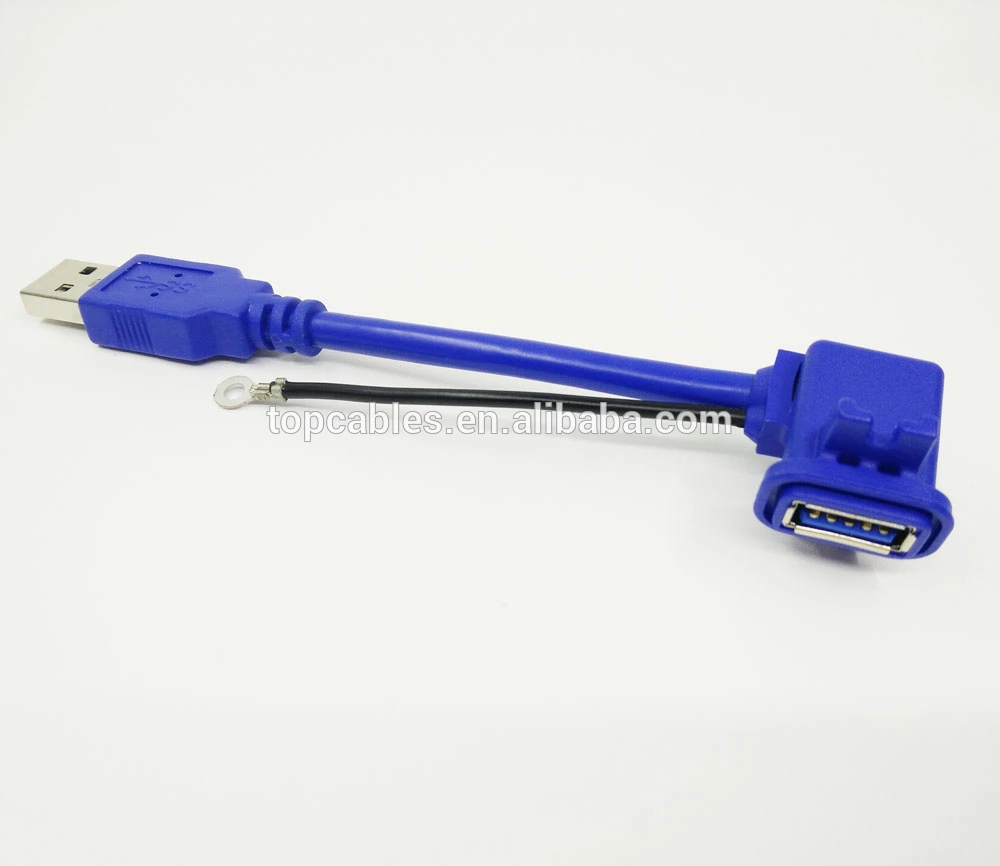 OEM blue USB 3.0 AM to AF Y splitter cable assembly