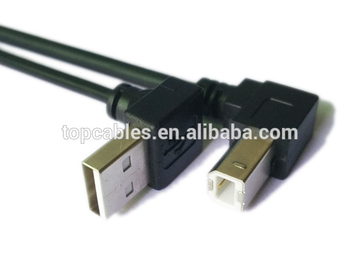 USB 2.0 up angle USB AM to down angle USB B male printer cable