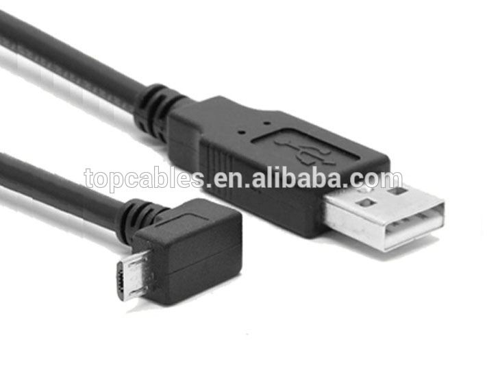 Down angled USB AM to down angled mini USB data cable
