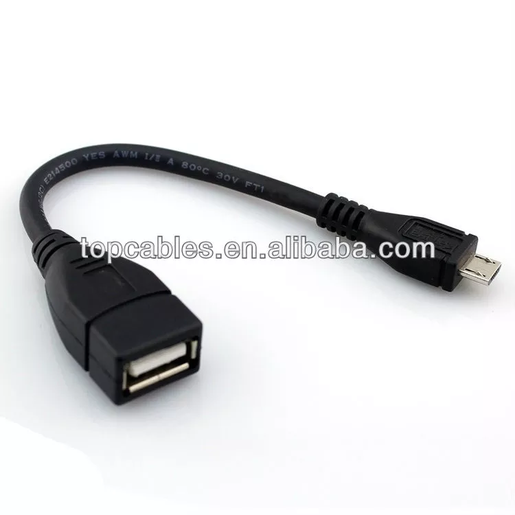 Customized short white Micro USB to Micro USB OTG cable