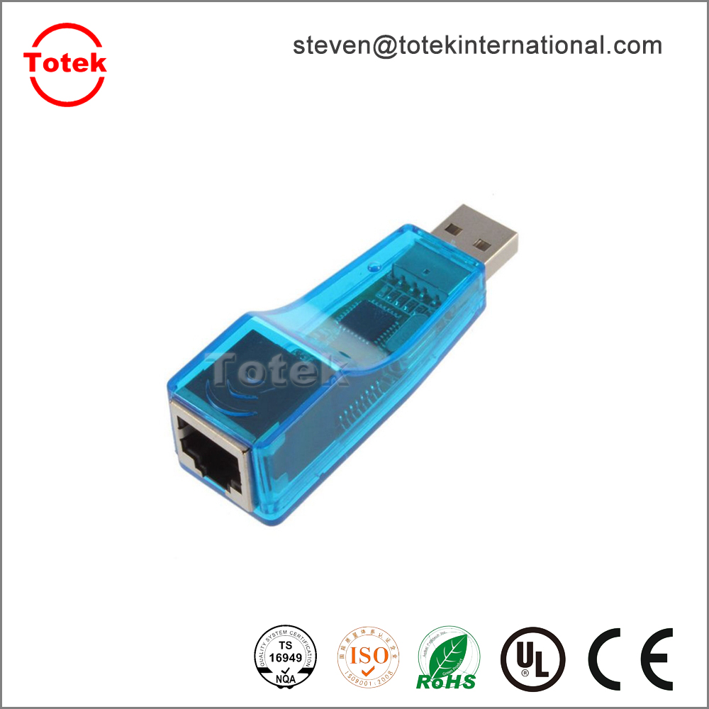 Blue USB 2.0 To LAN RJ45 Ethernet Adapter