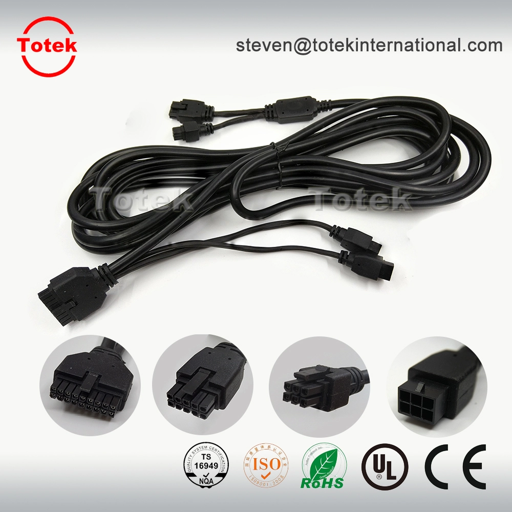 Molex 10Pins Female overmolded micro-fit to 8Pins male micro-fit Cable assembly,wire harness