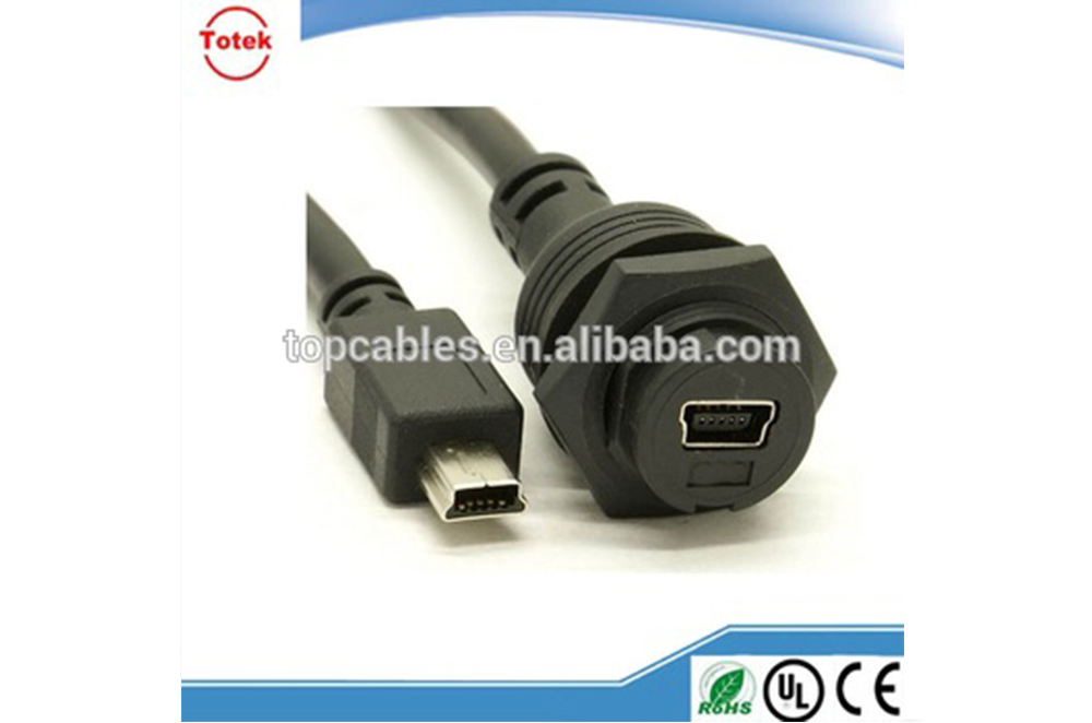 Customized waterproof mini USB male to female cable-.jpg