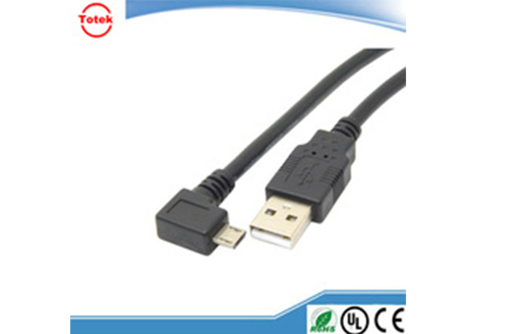 USB A male to male micro usb cable 90 degree right angle cable date sync charge