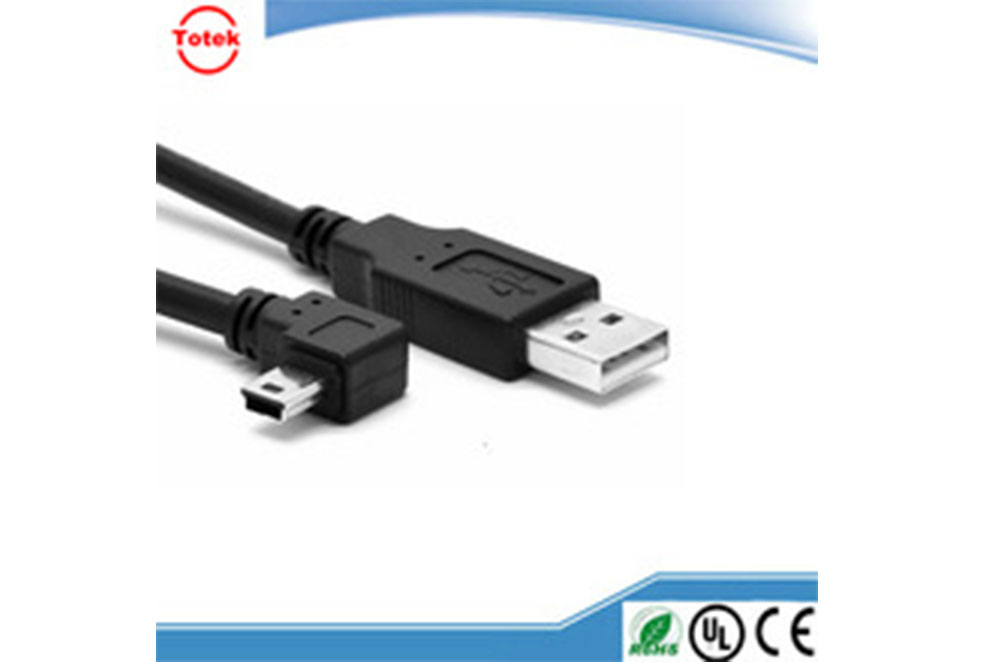 USB A male to male 90 degree right angle mini USB cabel date sync charger cable
