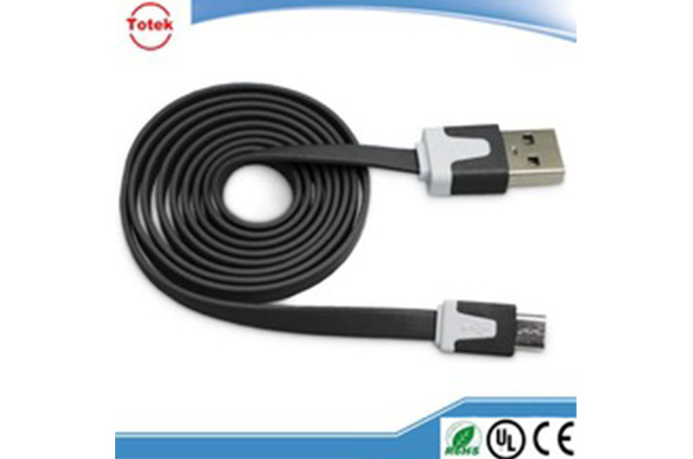 Custom flat flexible usb charging cable 3ft