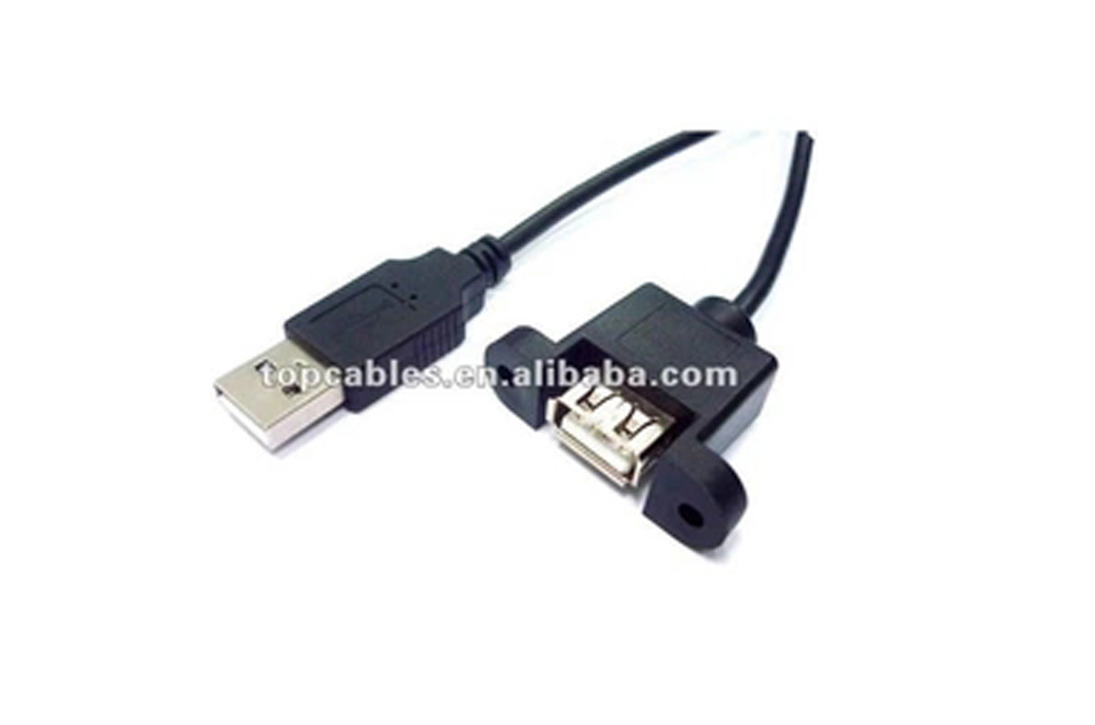 New 1m USB 2.0 A Male to A Female host case panel mount screw extension cable