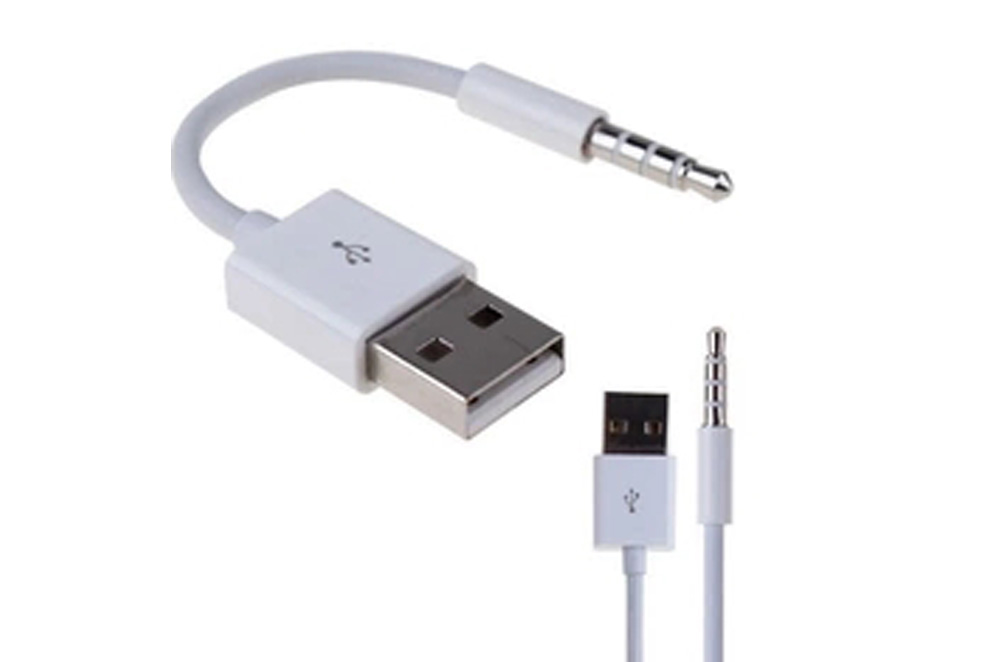 Customized white color 3.5mm male aux audio plug jack to usb cable