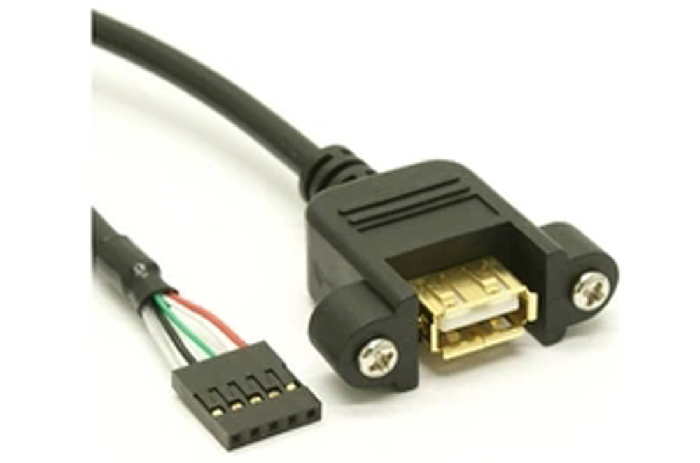 Panel mount USB2.0 cable A female to motherboard