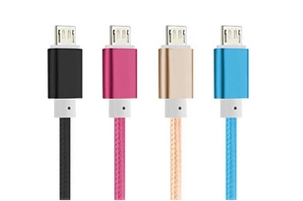 2015 High Quality Customized fabric USB Cable With Led Light