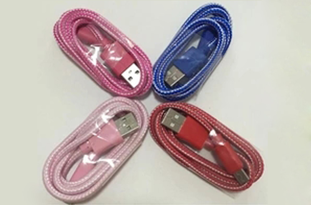 Factory Original custom fabric USB Cable With Led Light