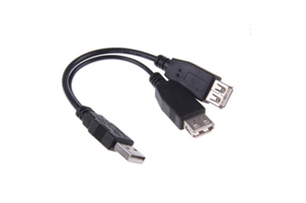 Dual USB cable, usb y cable splitter 1 female 2 male