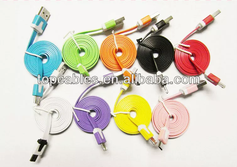 factory specialized in colorful flat usb cable,noodle usb to AM to micro best suit for distributor