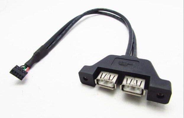 Panel mount USB2.0 cable A female to motherboard