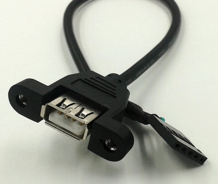 Panel mount USB2.0 cable A female to motherboard