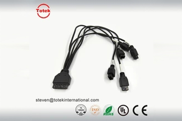 Molex 245132 18Pins female overmolded micro fit to 6pins micro fit cable assembly, wire harness