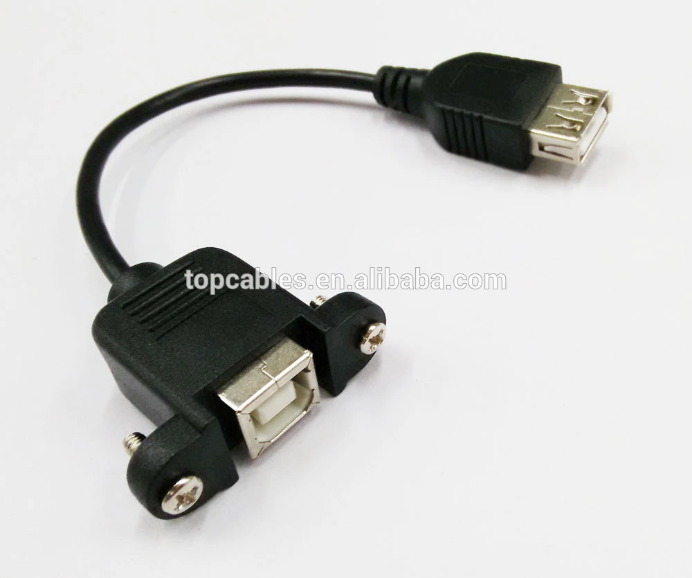 High speed USB A female to panel mount B female cable