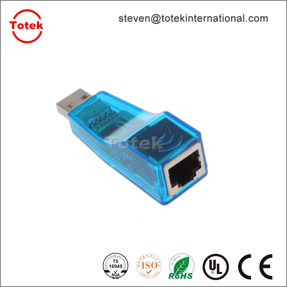 Blue USB 2.0 To LAN RJ45 Ethernet Adapter