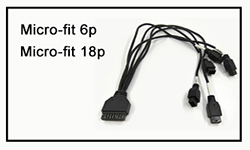 6Pins and 8Pins male overmolded micro-fit to 12Pins male micro-fit and M12 Cable assembly