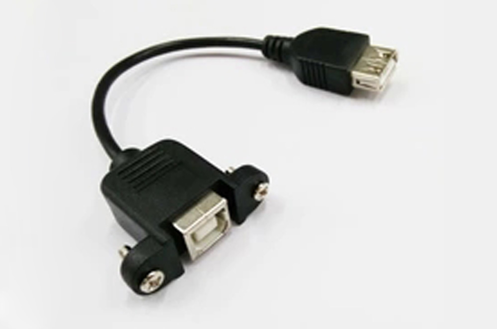 High speed USB A female to panel mount B female cable
