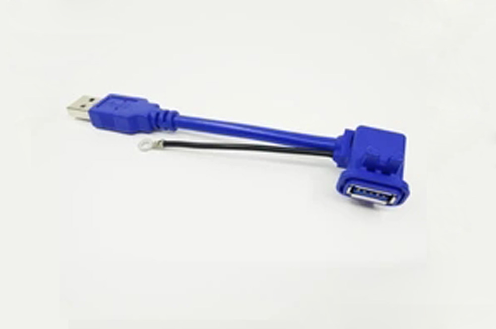 OEM blue USB 3.0 AM to AF Y splitter cable assembly