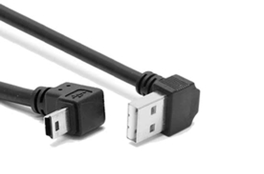 Down angled USB AM to down angled mini USB data cable