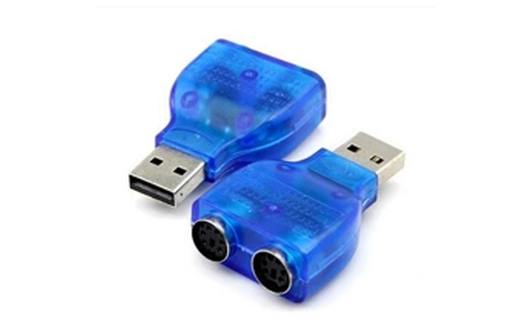Blue color F/F double PS2 to USB adapter/ converter