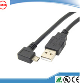 USB A male to male micro usb cable 90 degree right angle cable date sync charge