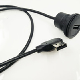 USB A male to panel mount A female extension cable
