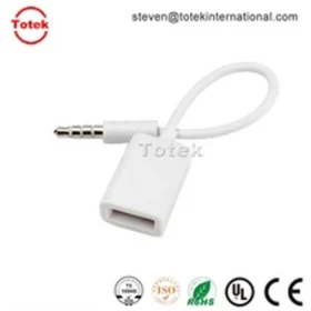 2015 High Quality 3.5mm male aux audio plug jack to usb 2.0 female usb cable