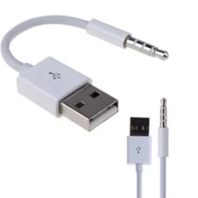 Customized white color 3.5mm male aux audio plug jack to usb cable