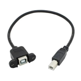 USB B to Panel Mount B Male to Female molded type USB 2.0 Extension Cable
