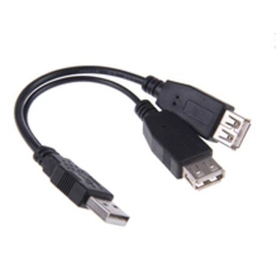 Dual USB cable, usb y cable splitter 1 female 2 male