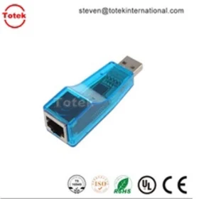 Blue USB 2.0 To LAN RJ45 Ethernet Adapter