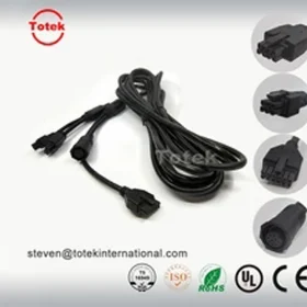 6Pins and 8Pins male overmolded micro-fit to 12Pins male micro-fit and M12 Cable assembly